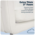 Serta Style Ashland Bonded Leather Swivel Computer and Desk Chair, White (47140E)