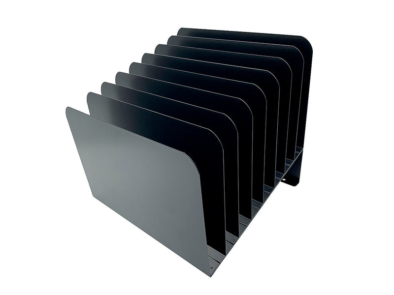 Huron Vertical 8-Compartment Steel Desk Organizer, Black (HASZ0156)