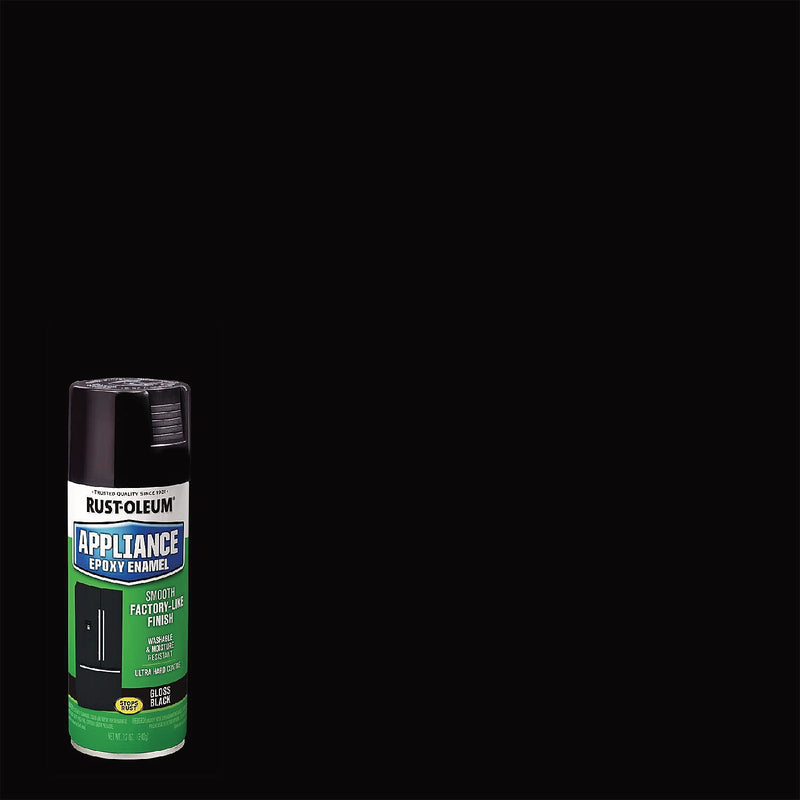 Rust-Oleum Specialty Appliance Epoxy Spray Paint, Gloss Black, 12 oz., 6/Carton (7886830)
