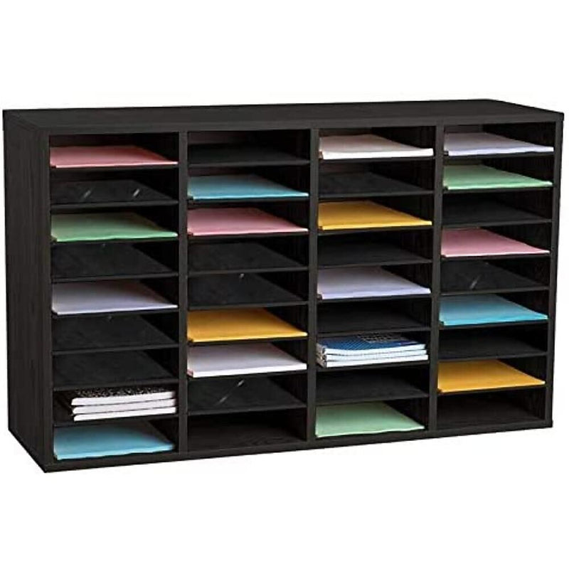 AdirOffice 500 Series 36 Compartment Literature Organizers, 39.3" x 11.8", Black, 2/Pack (500-36-BLK-2PK)