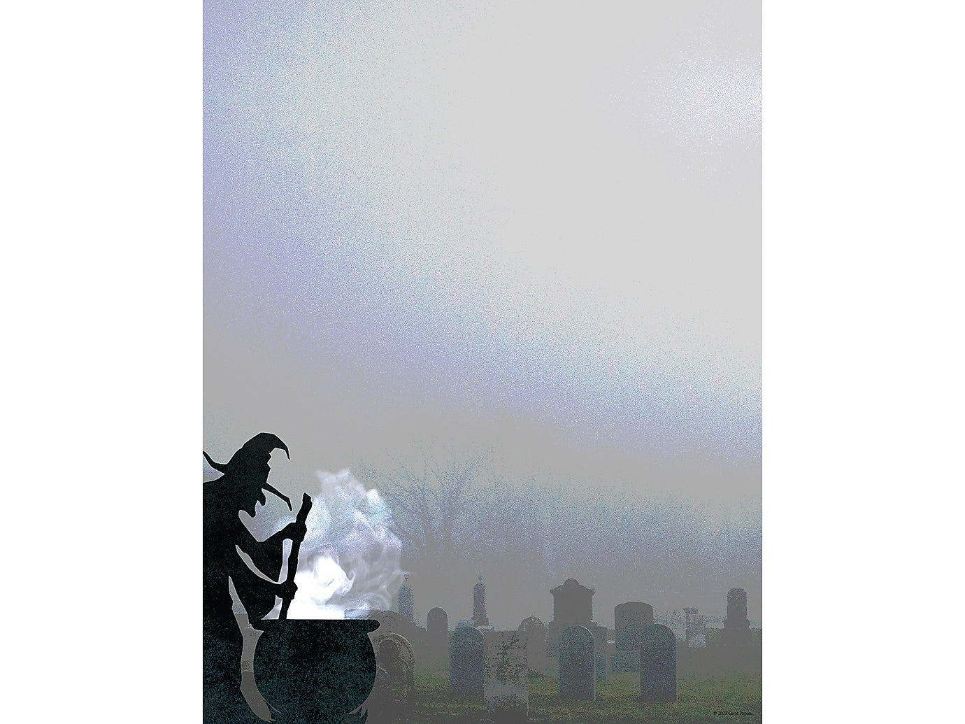 Great Papers Eerie Graveyard Witch Holiday Letterhead, Multicolor, 50/Pack (2023039)