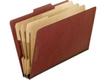 Pendaflex Recycled Pressboard Classification Folder, 3-Divider, 2" Expansion, Legal Size, Brick Red, 10/Box (2357R)