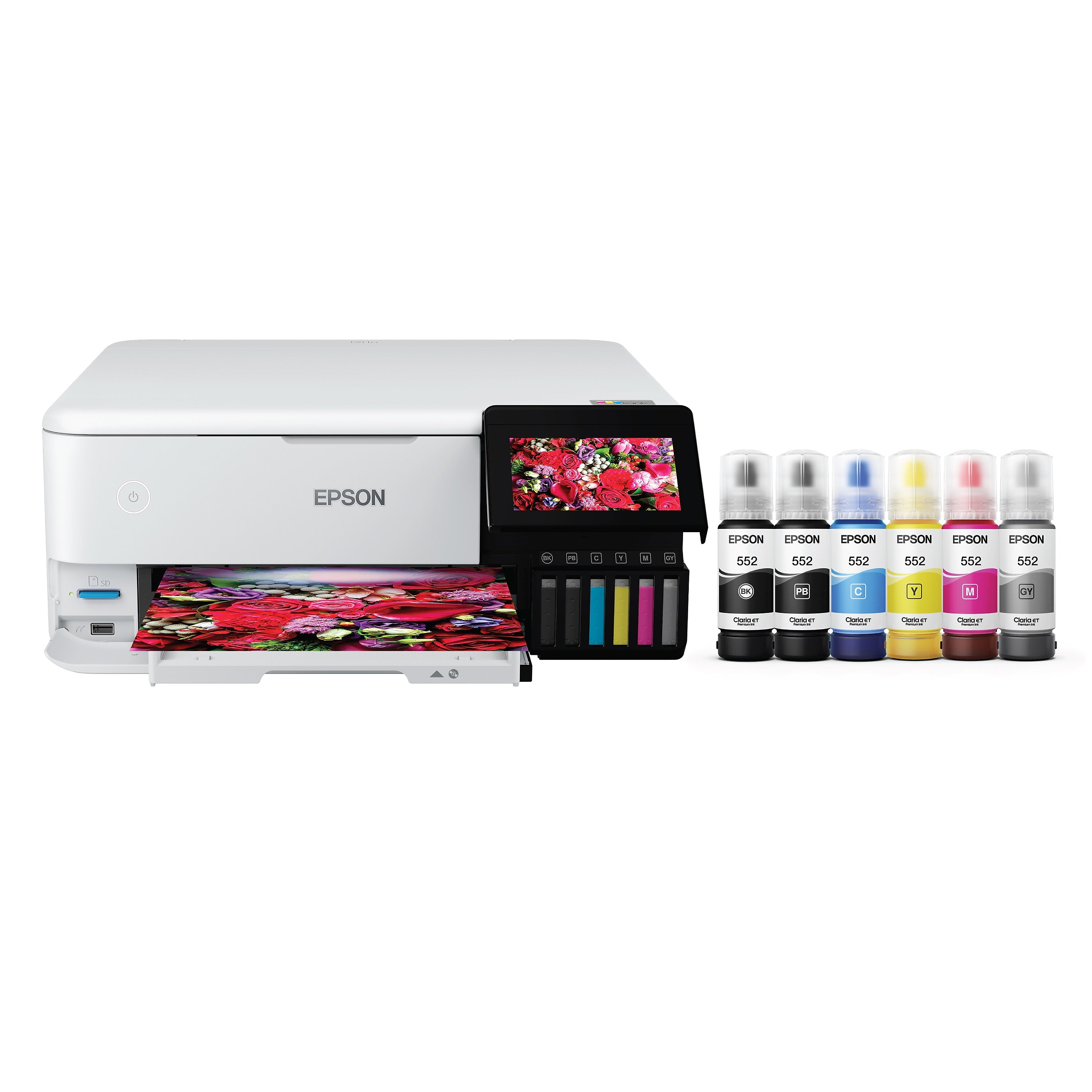 Epson EcoTank Photo ET-8500 Wireless Color Inkjet Printer, All-In-One Supertank, Print, Scan, Copy (9472523)