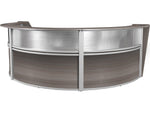 Regency Marque 144"W Curved Reception Desk Workstation, Driftwood Gray (77313GY)