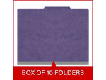 Medical Arts Press Pressboard Classification Folder, 2-Dividers, 2" Expansion, Letter Size, Purple, 10/Box (DV-T42-26-3PRP-PKT)