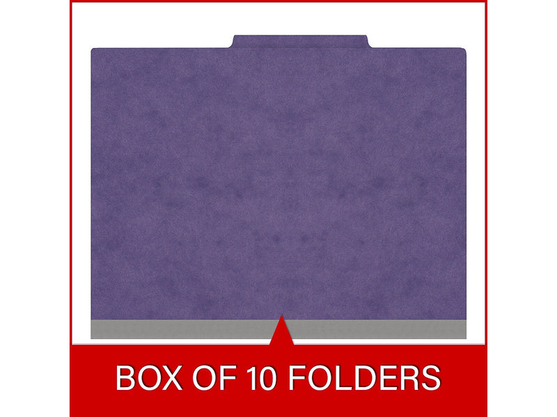 Medical Arts Press Pressboard Classification Folder, 2-Dividers, 2" Expansion, Letter Size, Purple, 10/Box (DV-T42-26-3PRP-PKT)