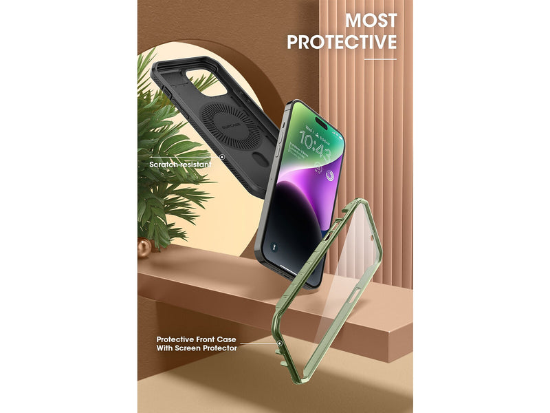 SupCase Unicorn Beetle PRO MAG Rugged Case for iPhone 15, Dark Green (SUP-iPhone2023-6.1-MagPro-SP-Guldan)