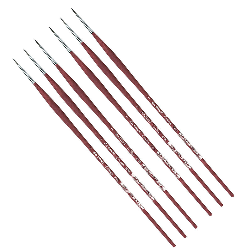 da Vinci COLLEGE Oil and Acrylic Synthetic Student Round Brush, 6 Brushes/Pack (DVXVA87301-6)