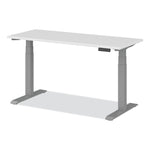 Alera® AdaptivErgo Sit-Stand Three-Stage Electric Height-Adjustable Table with Memory Controls, 60” x 24” x 30" to 49", White