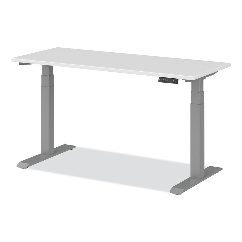 Alera® AdaptivErgo Sit-Stand Three-Stage Electric Height-Adjustable Table with Memory Controls, 60” x 24” x 30" to 49", White