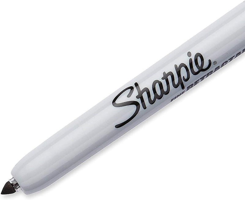 Sharpie Retractable Permanent Marker, Fine Tip, Black, 12/Pack (32701)