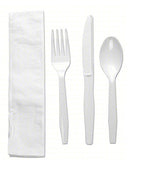 Dixie Individually Wrapped Polystyrene Cutlery Set, Medium-Weight, White, 4 Pieces/Set, 250/Carton (CM26NC7)