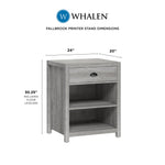 Whalen Fallbrook 2-Shelf Laminate Mobile Printer Stand, Smoked Ash (SPUS-FBPS-GM)