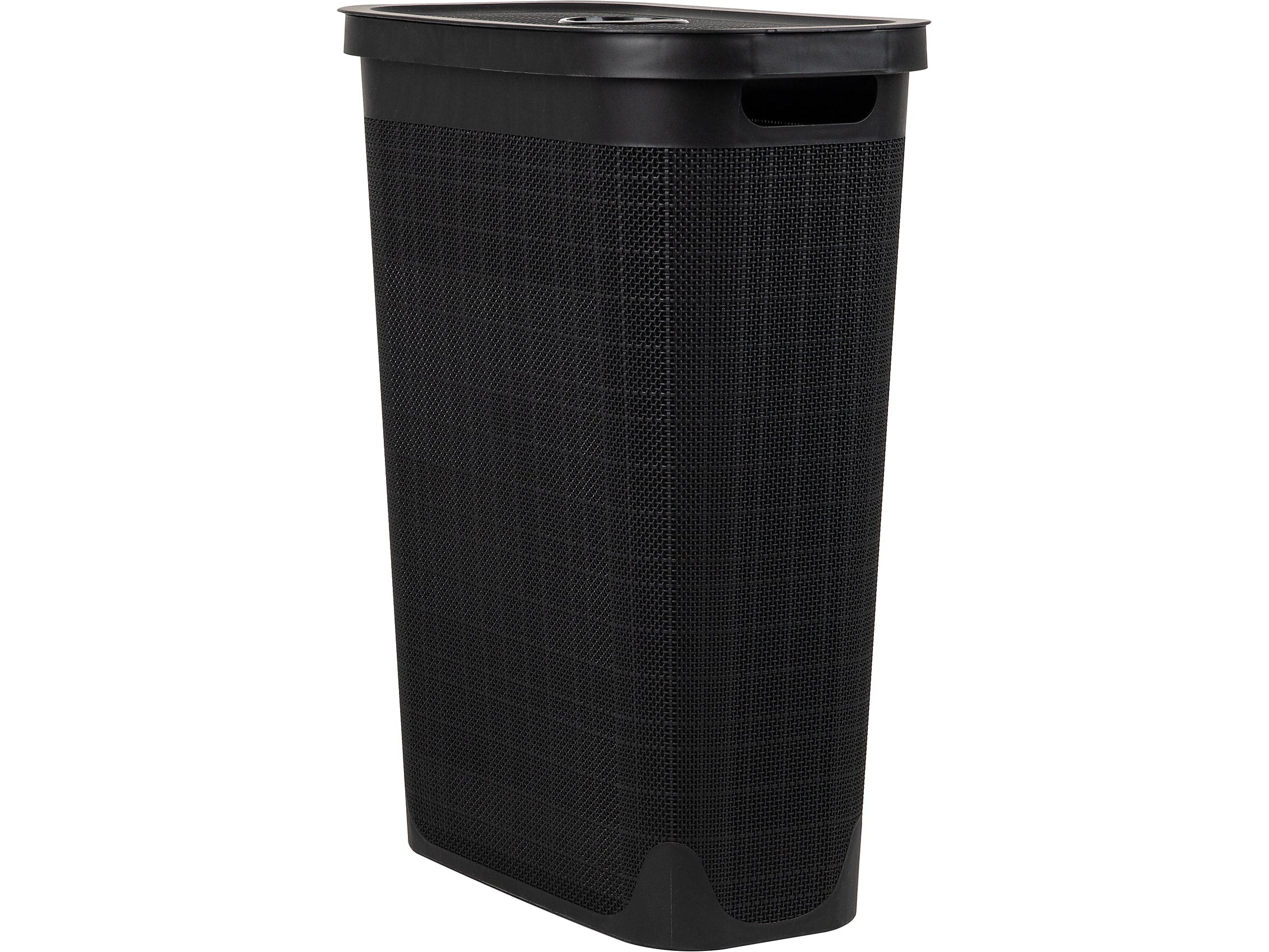 Mind Reader 10.57-Gallon Hamper with Lid, Plastic, Black (40FABHAMP-BLK)