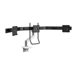 Humanscale M10 Adjustable Triple Monitor Arm with Crossbar and Handle, up to 26.5" Monitors, Polished Aluminum (M13HBW)