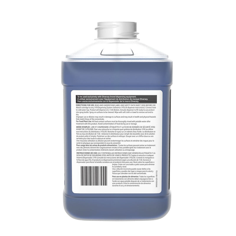 Diversey Glance HC Glass & Multi-Surface Cleaner for J-Fill, Ammonia, 2.5 L / 2.64 U.S. Qt., 2/Carton (905779)
