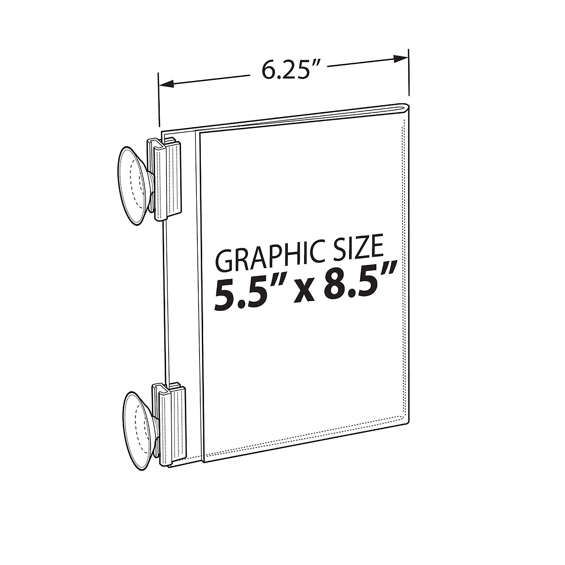 Azar Sign Holder, 6.25" x 8.5", Horizontal, Wall Mounted, Clear, Acrylic, 10/Box (106684)