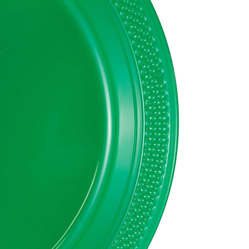 JAM Paper 9" Plastic Plates, Green, 100/Pack (255328197G)