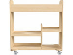 Flash Furniture Bright Beginnings Mobile 18-Section Storage Cart, 31.75"H x 33.25"W x 15.75"D, Natural Birch Plywood