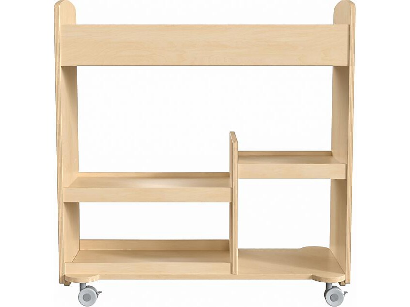 Flash Furniture Bright Beginnings Mobile 18-Section Storage Cart, 31.75"H x 33.25"W x 15.75"D, Natural Birch Plywood