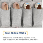 Whitmor 20-Pocket Over-the-Door Shoe Rack, Gray (5455-10-CTF)