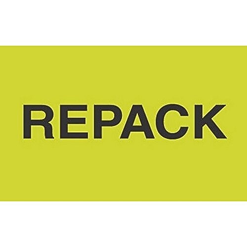 Decker Tape "Repack" Label, 3" x 5", 500/Roll (DL2621)