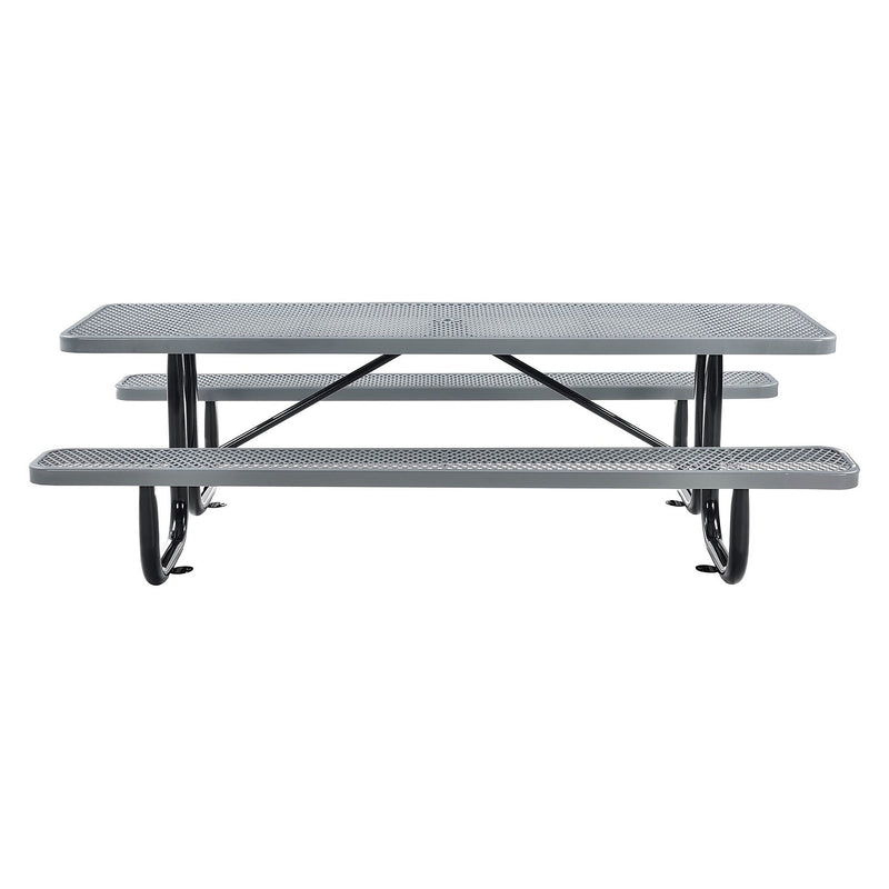 Global Industrial 8' Rectangular Picnic Table, Expanded Metal, Gray (277153GY)