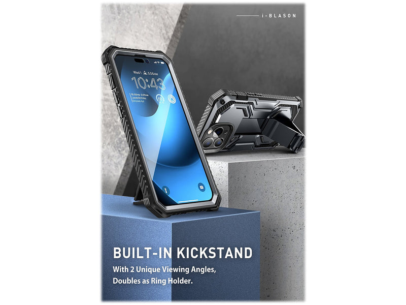 i-Blason ArmorBox Black Rugged Case for iPhone 14 Pro Max (iPhone2022Pro-6.7-Armorbox-SP-Black)
