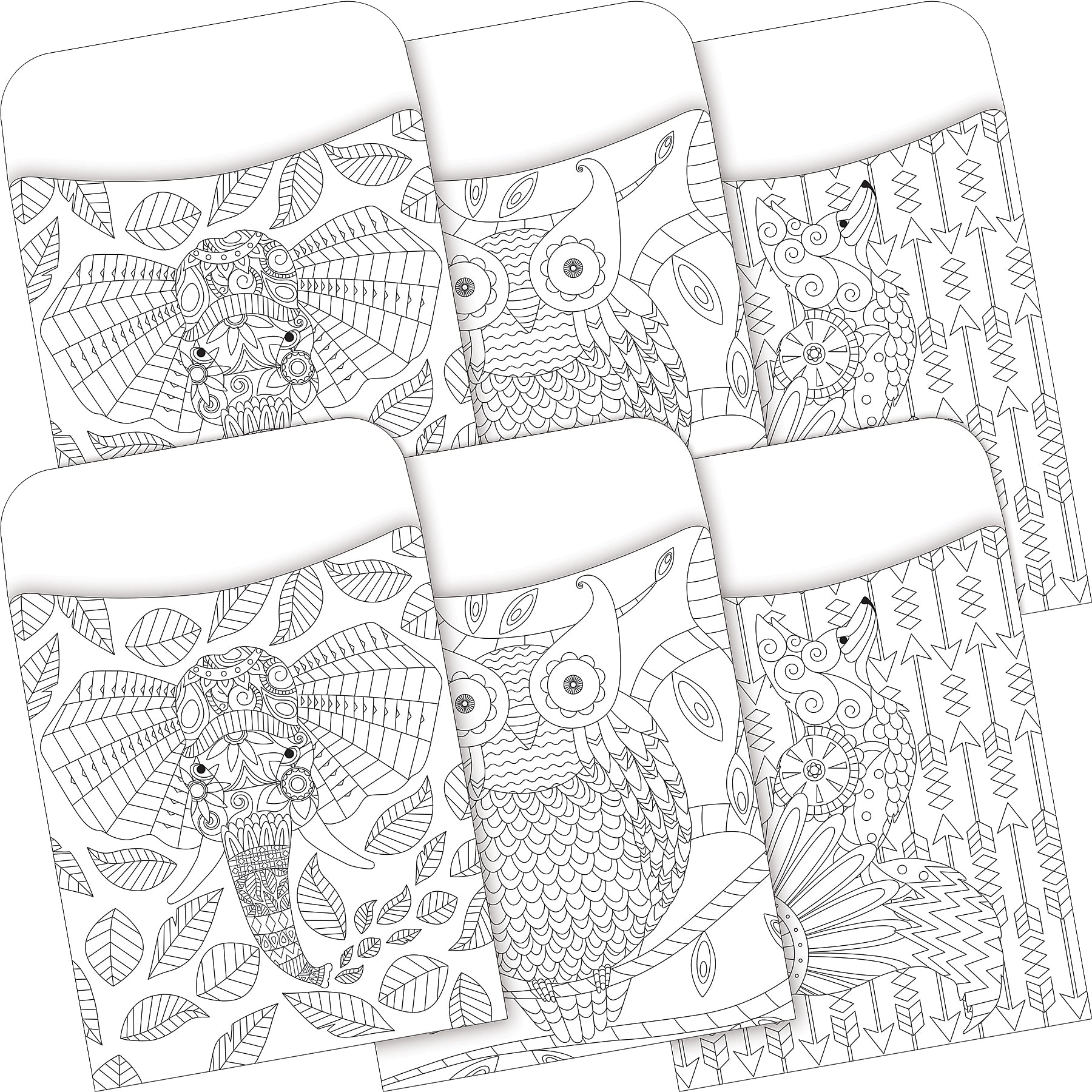 Barker Creek Color Me Library Pockets, 5.125" x 3.5", 60/Set (BC3843)
