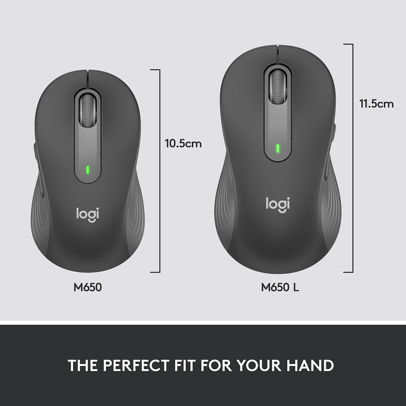 Logitech Signature M650 for Business Wireless Optical USB Mouse, Graphite (910-006272)