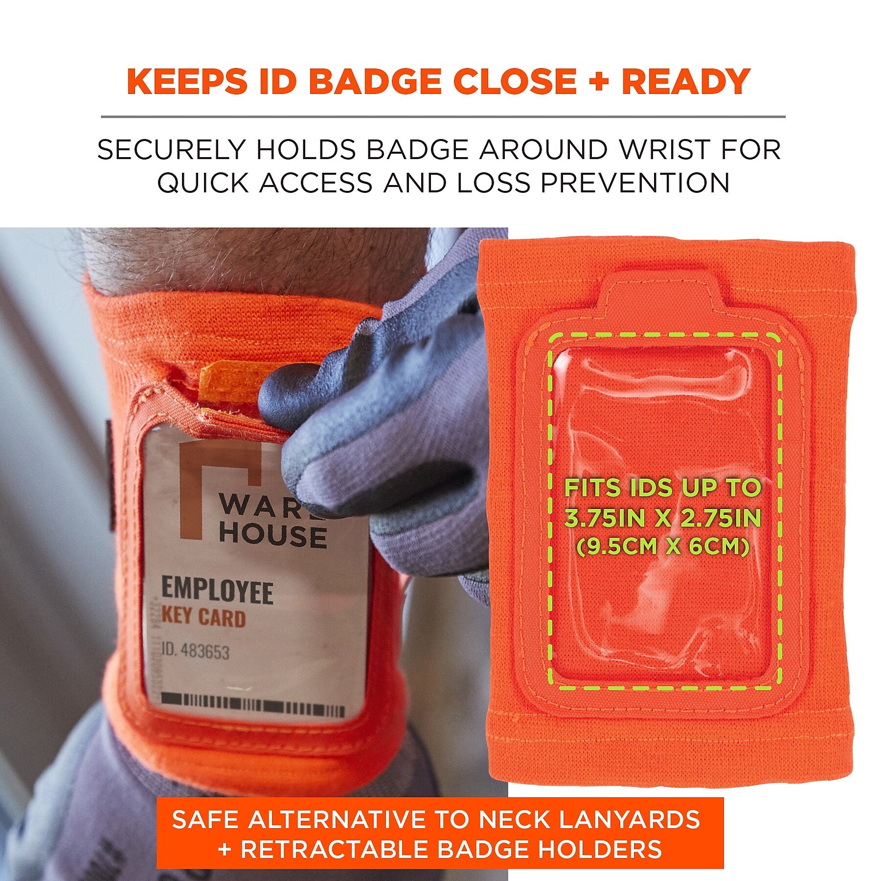 Ergodyne Squids 3388 Armband ID Badge Holder, Orange (19961)