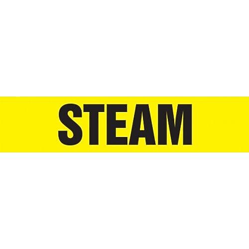 Accuform Self-Stick Pipe Marker, STEAM, 1-1/2" to 2", Black/Yellow (RPK667SSB)