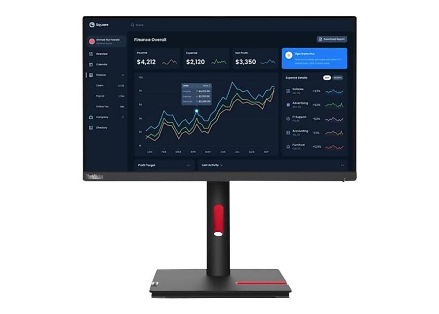 Lenovo Thinkvision T22i-30 21.5" 60 Hz LCD Monitor, Black (63B0MAR6US)