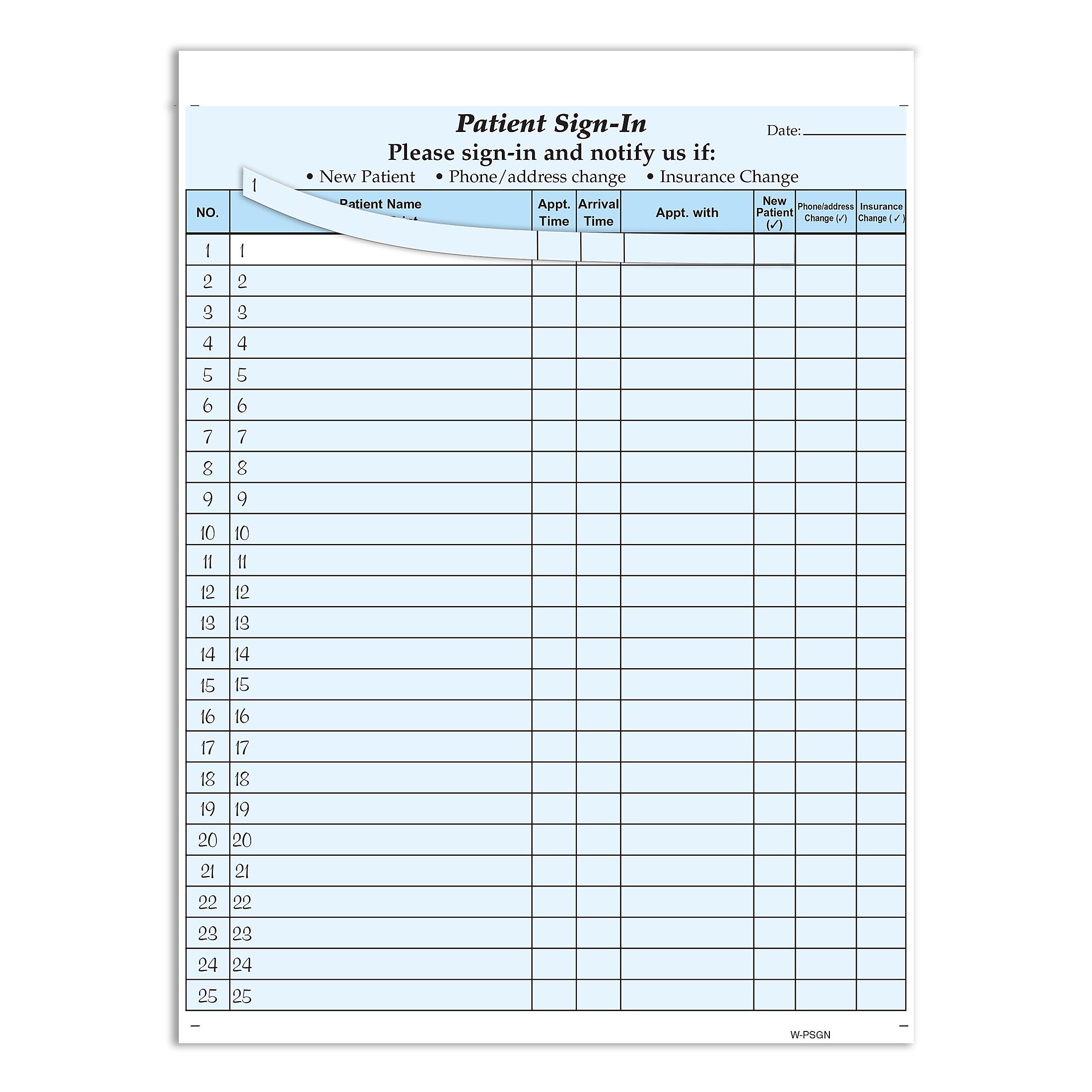 Cosco Patient Confidential Sign-In Forms, 3-Part, 125 Forms/Pack (074039)