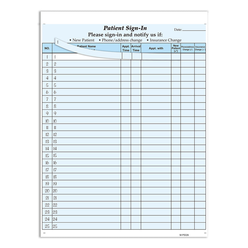 Cosco Patient Confidential Sign-In Forms, 3-Part, 125 Forms/Pack (074039)