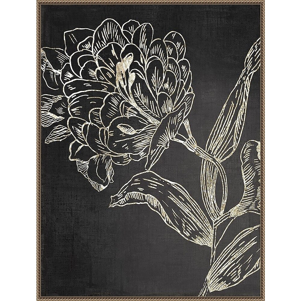 Amanti Art Golden Flower Folklore II by Asia Jensen Framed Canvas Wall Art Print, 32" x 42" (A42678302656)