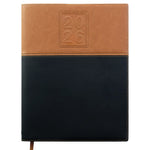 2026 Global Printed Products 8" x 10" Calendar Year Weekly & Monthly Planner, Faux Leather Cover, Black/Brown (NRY26-PKT810-BN)