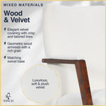 Finch NEO ONE Ergonomic Velvet Fabric/Wood Swivel Executive Chair, Cream (52304-CRM)