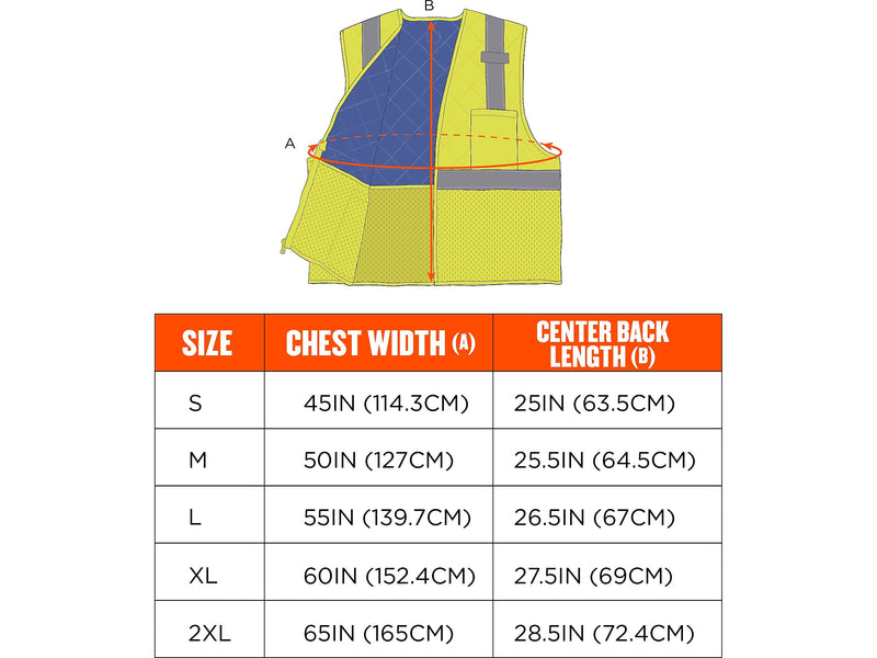 Chill-Its 6668 High-Visibility Safety Cooling Vest, XXL, Lime (12716)