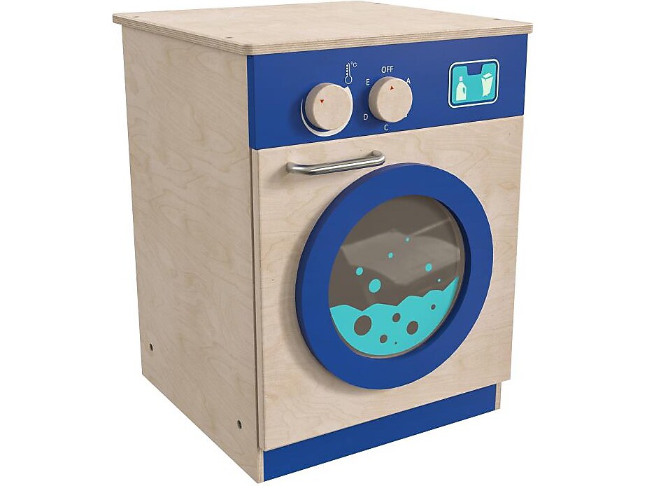 Flash Furniture Bright Beginnings Kids' Washing Machine with Integrated Storage, Brown/Blue (MK-ME03546-GG)