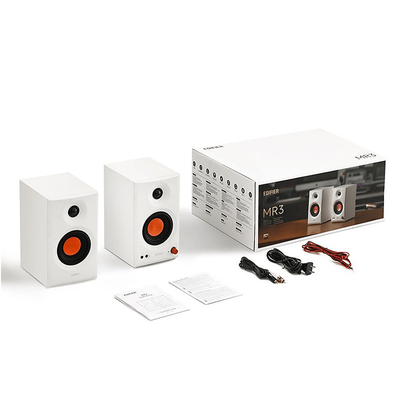 Edifier MR3 36-Watt-Continuous Powered 2.0 Studio Monitor Speaker System, White, 2-Count (4007965)