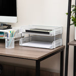Mind Reader Metal Side Loading Stackable Letter Tray, White (ESTACK2-WHT)