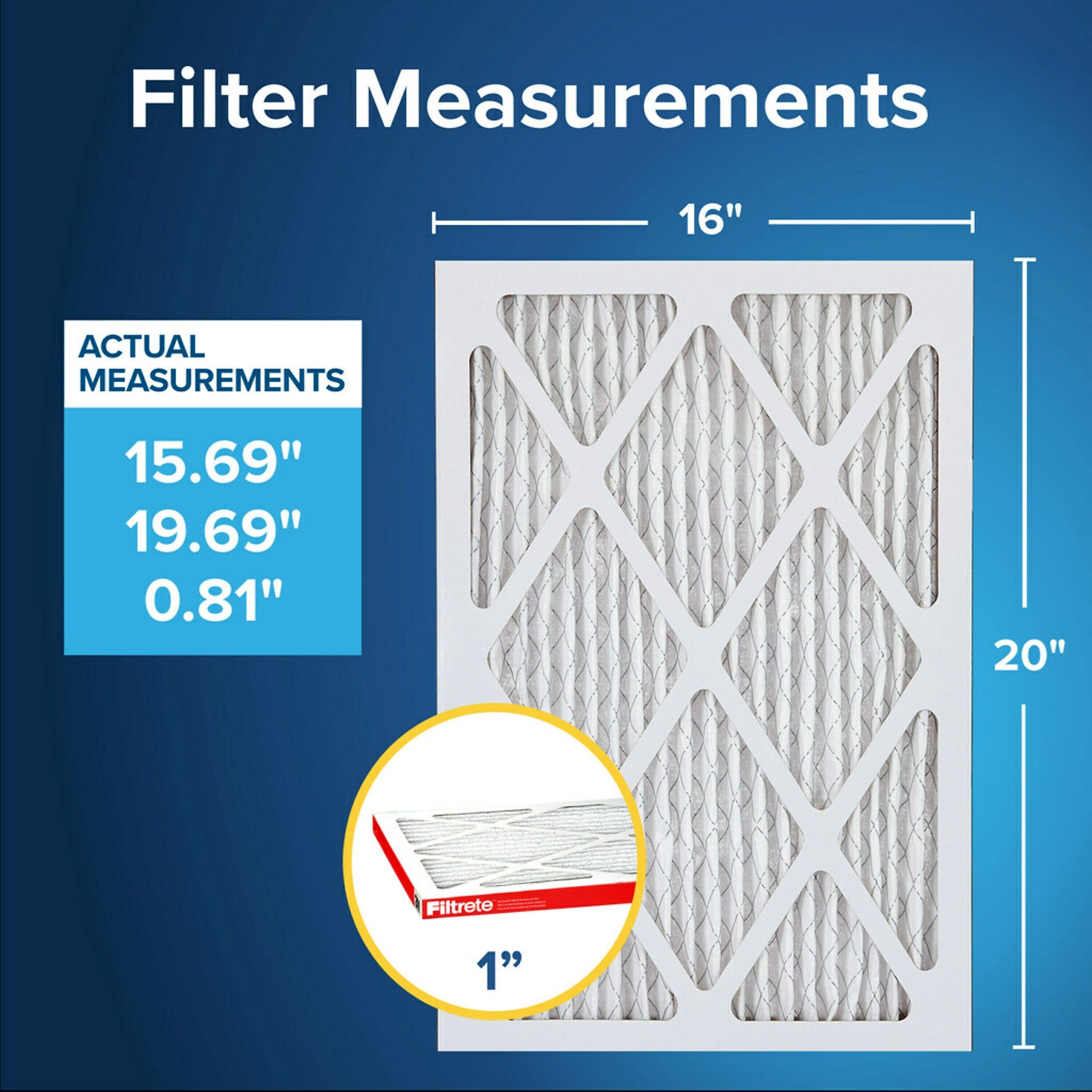 Filtrete Allergen Defense 16" x 20" x 1" Pleated Air Filter, MERV 11 (9800-4)