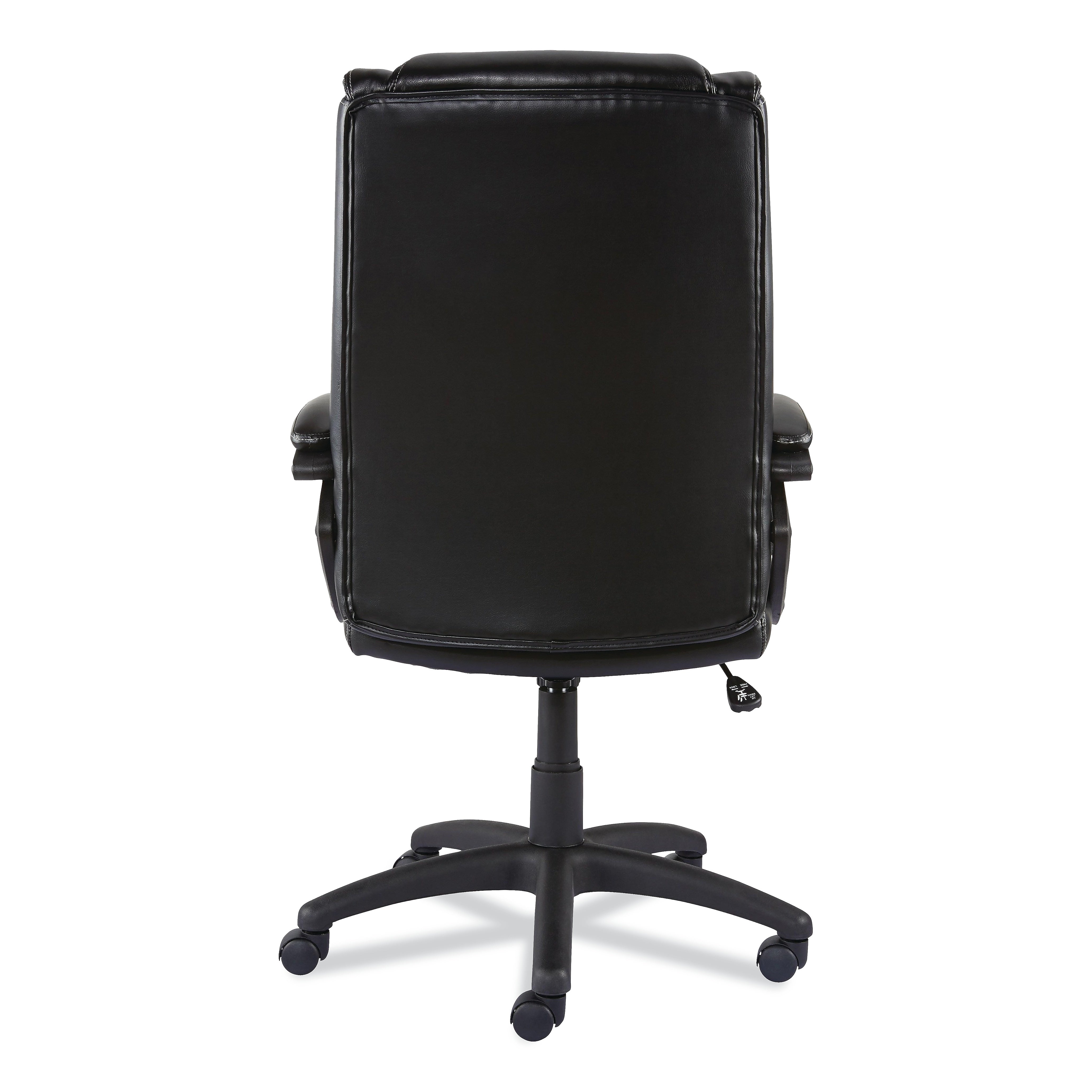 Alera Brosna Series Fixed Arm Leather Task Chair, Black (ALEBRN42B19)