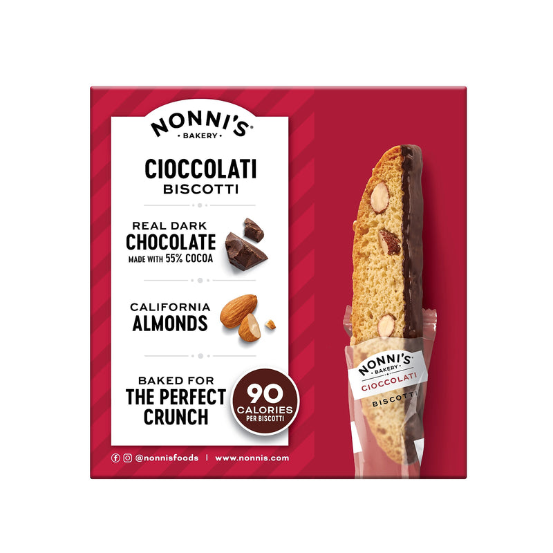 Nonni's Cioccolati Biscotti Carton, 21.5 oz., 25/Box (NSD97651)