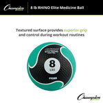 Champion Sports 8 lbs. Rhino Elite Medicine Ball, Green (CHMP697)