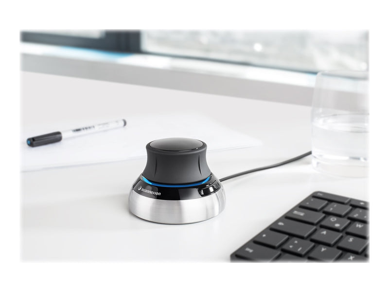 3Dconnexion SpaceMouse Compact Ambidextrous USB Mouse, Black/Silver (3DX-700059)