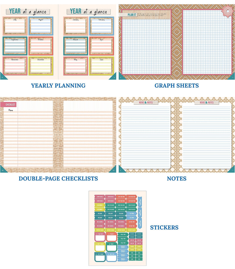 Carson Dellosa Education True to You Teacher Planner, 128 pages, 116 stickers (CDP105051)