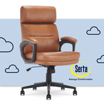 Serta Comfort Ergonomic Bonded Leather Swivel Executive Chair, Cognac (CHR10130D)