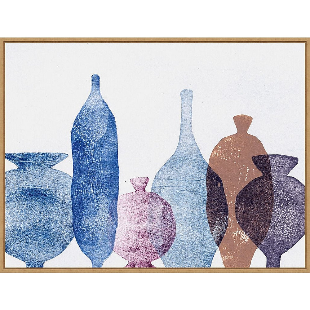 Amanti Art Vases 1 Blue by Pernille Folcarelli Framed Canvas Wall Art Print, 42" x 32" (A42677747979)